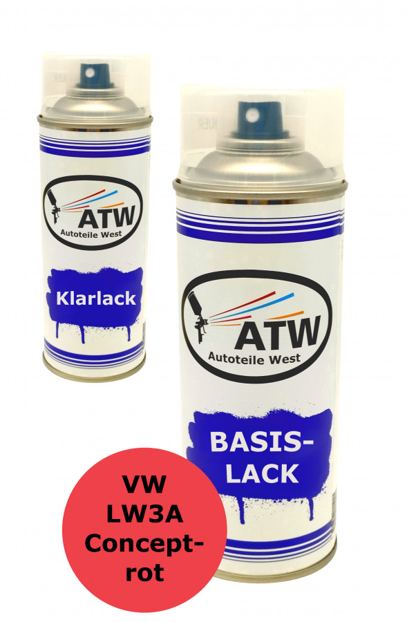 Autolack für VW LW3A Conceptrot +400ml Klarlack Set